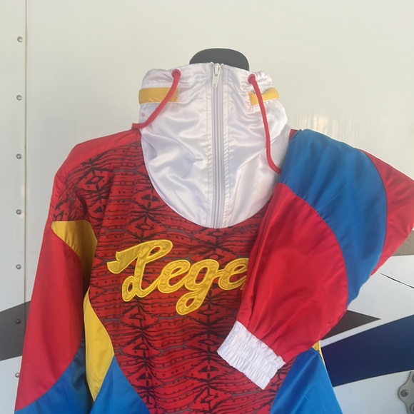 Pink Dolphin bright Retro style hooded windbreaker.  Fully lined size M, NWOT. - Picture 4 of 10